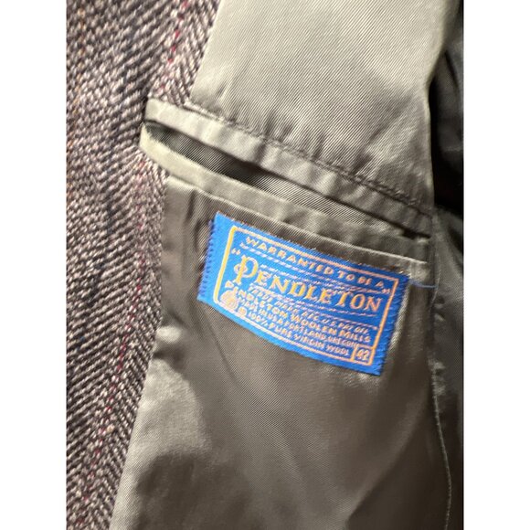 Pendleton Vintage 80's Gray Wool Tweed Blazer - Picture 8 of 9